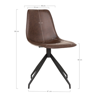 Side spisebordsstol med drejesokkel